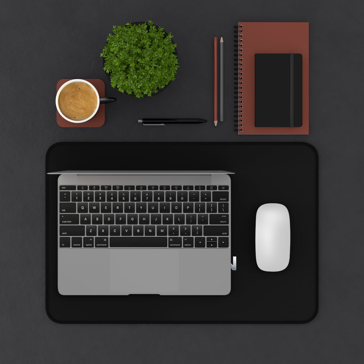 Ashinton Forex Desk Mat — Large Black Office Mouse Pad
