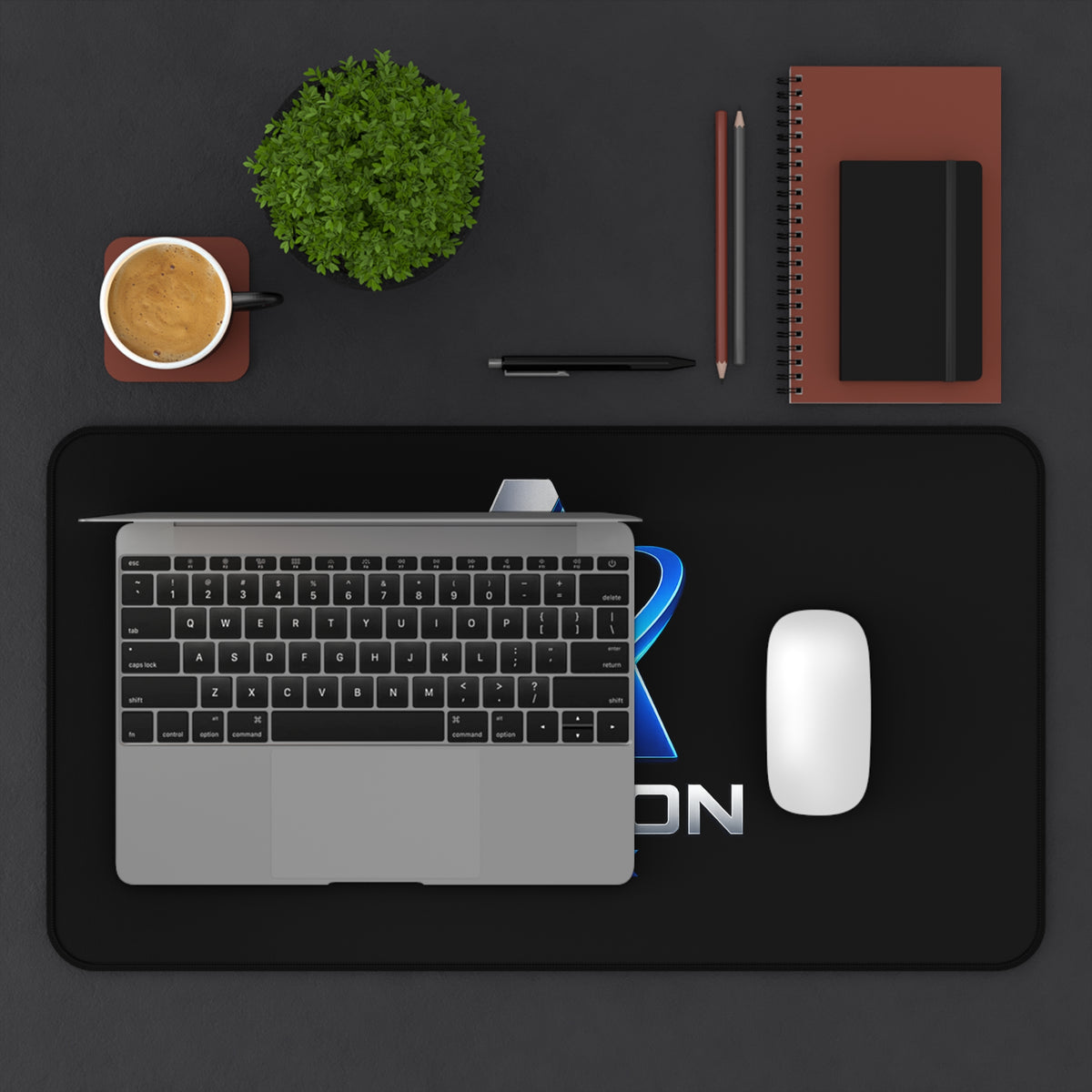 Ashinton Forex Desk Mat — Large Black Office Mouse Pad