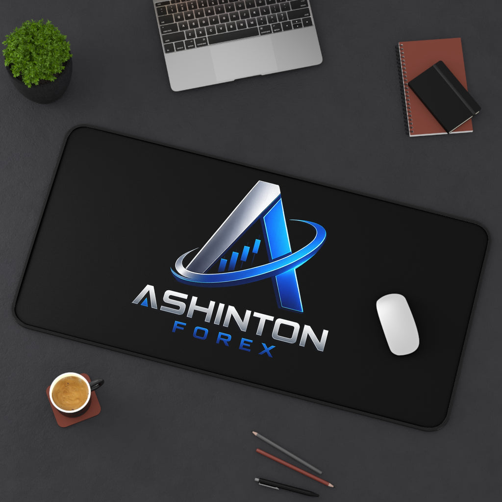Ashinton Forex Desk Mat — Large Black Office Mouse Pad